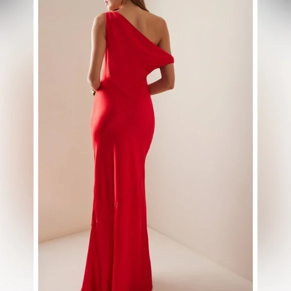 STAUD Ashanti Draped Satin Maxi Dress size Small - Picture 3 of 7